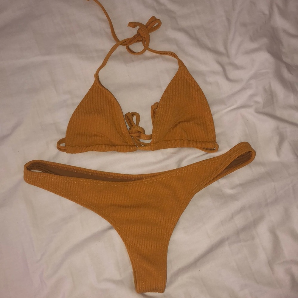 Samis bikinis ribbed mango set